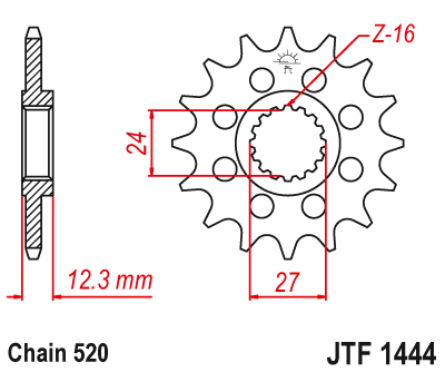 JT SPROCKETS gear wheel JTF1444.17 (231017jt)